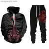 Heren Trainingspakken Schedel 3D Geprinte Hoodies Broek Pak Streetwear Heren Sportkleding Trainingspak/Spider Sweatshirt/Broek Herfst Winter Heren Sets T230714