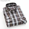 Men's Casual Shirts 2023 100 % Pure Cotton 8XL Oversized Men's Shirts Tops New Design Super High Quality Oxford Men's Long Sleeve Shirt Casual Plaid T230714