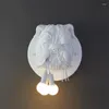 Lampa ścienna Nordic Animals żywica psa oprawy oświetleniowe łazienka sypialnia kinkiety lampy salon Deco e14 dioda LED