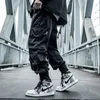Męskie spodnie houzhou czarny ładunek męskie joggery hip hopowe hippie hipisowe do streetwear