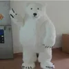 Traje enorme de mascote de urso polar de Halloween de alta qualidade, tamanho adulto, desenhos animados, pelúcia, ursos brancos gordos, trajes de festa de carnaval de Natal 253k