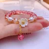 Brin mode fleur Imitation perle cristal perles Bracelet pour femmes élastique réglable breloque amitié bijoux accessoires