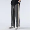 Hommes pantalons glace soie décontracté pour hommes 2023 été 3D ceinture bord droit lâche et mince respirant sweatants