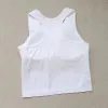 LL Yoga gilet sport d'été fitness avec coussin de poitrine rassembler I court beauté dos haut pour femme fil intégré T-shirt vêtements de sport