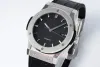 JJF produziert Watch Hastgrade Mode 42 mm oder 38 mm mit HB1110-Bewegungsgürtel Weißes Zifferblatt Gummi-Uhrenband