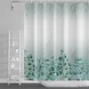 Rideaux de douche Feuilles d'eucalyptus vert rideaux de douche aquarelle Boho Floral imperméable Morden salle de bain baignoire rideau chambre décor avec