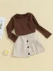 Наборы одежды Baby Boy Sweater Set Tuelver и брюки с медведем с узором 2 шт. Осенняя зимняя одежда