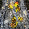Bahçe Dekorasyonları Metal Gecko Kertenkele Duvar Sanat Dekoru Ev Bahçe Dekorasyonu Açık Mekan Heykelleri Heykelleri Figürin Süsleri Hayvanlar Veranda Arka Backyard L230714