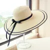 Wide Brim Hats Women's Summer Sun Cap Fashion Sweet Beach Sunscreen Hat Folding Travel Sunshade Wholesale Adjust Korean Women A148