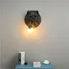 Lampa ścienna Nordic Animals żywica psa oprawy oświetleniowe łazienka sypialnia kinkiety lampy salon Deco e14 dioda LED