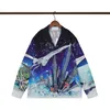 Mens Casual Shirts Fashion Designer Silk Shirt Hawaiian Business Slim Clothing Button Up Print Long Sleeve T T