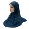 Abbigliamento etnico Ramadan Donne Musulmane Hijab Sciarpa islamica Foulard Amira Copricapo arabo Cappello Turbante Copricapo Perline Preghiera Perdita di capelli