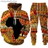 Survêtements pour hommes Folk-personnalisé 3d Imprimer Hoodies Pantalons Costumes Hommes Femmes Survêtement 2pc Ensembles À Manches Longues Style Ethnique Africain Danshiki Hommes Vêtements T230714