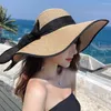 Wide Brim Hats Fashion Folable Women's Sun Protection Straw Hat Floppy Summer UV Beach Cap Lady Travel