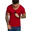 Men's T Shirts 2023 Summer T-shirt Solid Color V-Neck Pullover Casual Sports 6 Colors Short Sleeve