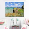 Impressionist Canvas Art Clifftop Walk at Pourville 1882 Claude Monet Painting Handmade Oil Reproduction Modern Hotel Room Decor