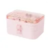 Jewelry Pouches X7XB Plastic 2 Drawer Storage Box For Dressing Tables Countertops Storage-can Hold Earrings Watches Necklace