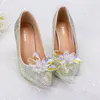 Chaussures habillées cristal coloré Bling fleur de verre 8cm hauteur de talon personnaliser couleur mariée belles femmes mariage mère soeur pompes