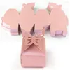 Opakowanie prezentów 50pcs Creative Wedding Candy Box Hollow Party Favor for Anniversary Birthday (Pink)