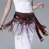 Bühnenkleidung Frauen Bauchtanz Klassische Fransen Tribal Hüfttuch Rock Wrap Samt Taille Kette Tanz Quaste Gürtel Geschenk