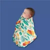 Decken Elinfant 4-teiliges Geschenkset Digitaldruck Bambus Baumwolle Uni Wickeldecke 120 * 110 cm geborenes Baby Badetuch Verpackung 230714