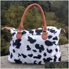 Sacs de rangement imprimé vache léopard sacs à main grande capacité week-end femme voyage femmes sport yoga fourre-tout maternité Vtky2157 Drop Delivery Dhnsc