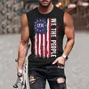 MENS TANK TOPS 1776 American USA Flag Print Top Mans Stars and Stripes Summer Custom Training Sportwear Oversize ärmlösa västar 230713