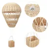 Lampes suspendues Panier de montgolfière Artisanat tissé en rotin Po Props Lanterne murale pour enfants