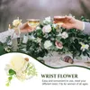 Dekorativa blommor bröllopsmaterial prom dekor blommor armband brud hand corsage siden tyg falsk armband brudgum brudtärna tillbehör