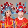 Chinese Peking Opera Headdress wedding drama mascot Costume bride crown queen carnival women lady performance stage halloween carn338O