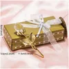Couronnes de fleurs décoratives Cadeaux de Saint Valentin romantique Mticolor Crystal Rose Favors Colorf Box Party Creative Souvenir O Dhsuk