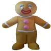 2019 Factory Outlets Gingerbread Man Cartoon Mascot Costume Fancy Party Dress Halloween Costumes Adult Size258O