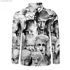 Camicie casual da uomo Camicia stampa meme divertente Primavera Trump Collage Camicie casual Camicette moda uomo Manica lunga Abbigliamento estetico personalizzato Taglia grande 4XL T230714