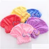 Шапки для душа микрофибриб Quick Hair Drahing Bathfoler Spa Bowknot Wratel Cap Cap Accessories Accessories Bonnets для женщин -дизайнера Dht8m