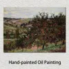 Handmade Claude Monet Oil Painting Apple Trees Near Vetheuil Modern Canvas Art Modern Landscape Living Room Decor