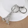 سلاسل المفاتيح Crystal Eiffel Tower Model زوجين مفاتيح سلسلة Key -key Chain Women Women Bag Bucle Ring Ring لسلاسل السيارات هدية قلادة