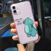 Cute Cartoon Animal Dinosaur Couple Phone Case For iPhone 14 Pro Max 13 12 11 X XS XR 7 8 Plus Transparent Soft Shockproof Cover L230619