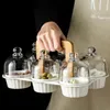 Botellas de agua Plato de cerámica creativo para aperitivos Plato de fruta Cubierta de vidrio Tazón de postre Almacenamiento moderno en sala de estar seco 230714