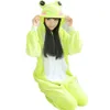 Unisexe Men femme femme vêtements adultes pyjamas cosplay costume animal cache-couche de nuit animaux de dessin animé cosplay frog mignon sleepnsuit 293p