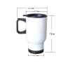 Taza de viaje de sublimación en blanco de 15 oz con asa y tapa Taza de vacío aislada de doble pared Vaso de acero inoxidable G0714