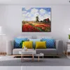 Impresjonistyczne pole Tulip Canvas Art z Rijnsburg Windmill Claude Monet Malarstwo olejne