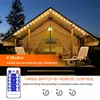 LED Festoon Lights Remote Control, Outdoor String Lights with Waterproof Shatterproof Dimmable 2700K Warm White 20 S14 Bulbs, Linkable Hanging Lights Ceiling