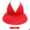 Party Hats Womens Sun Visor Hat Wide Brim Summer Upf 50 UV Protection Beach Sport Cap Delivery Home Garden Festive Supplies DHQQU