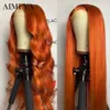 13х6 кружевные передние парики для чернокожих женщин лучшего качества имбирного синтетического кружевого парика глубоководная часть Straigth Wigs Blonde Cosplay Wig 230524