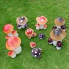 Décorations de jardin Pastorale Fengshui Simulation Champignon Résine Accessoires Cour Fée Jardin Miniature Décor Parc Extérieur Paysage Ornements Artisanat L230714