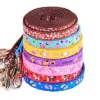 12pcs/Lot Small Dog Pet Puppy Cat Adjustable Nylon Harness with Lead leash Multi-colors Patch Printed Collar Halter Harness Leas 201101