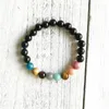 Strand Multi Energy Crystals Bracelet Colorful Natural Beads Healing Yoga Mala Wrist Jewelry Gift For Her