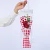 Fleurs décoratives 1 Pcs Tricoté Crochet Bouquet Lait Coton Artificielle Fleur PVC Cadeau Sac Led Lumière Chaîne Ensemble Creative Artisanat Maison