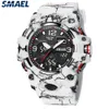 Smael Watch Sport Military Watches Waterproof 50m Stopwatch LED Light Week Display armbandsur 8008 Quartz Watches Män digitala