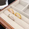 Fashion Gold Rings Designer ultra wide Plaid Ring Rose Gold Silver Women wedding Gift